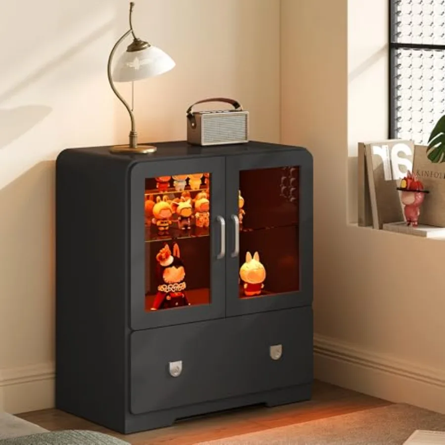 Lighting - Living room display cabinet with acrylic