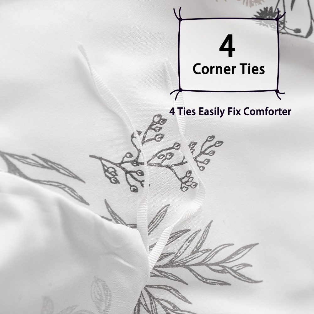 3pcs Subtle Sprig Floral Print - огляд і ціна Aesthetic Floral Duvet Cover